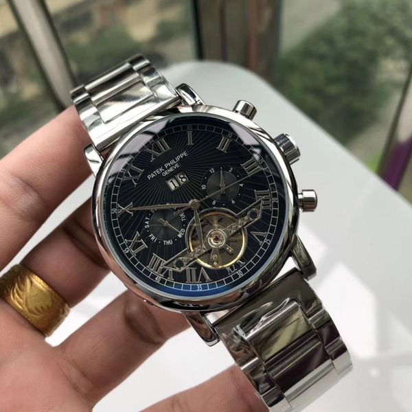 

роскошные часы мужские механические из нержавеющей стали автоматические золотые часы наутилус серебряный белый циферблат спортивные мужские, Slivery;brown