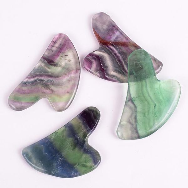 

natural crystal massage comb butterfly shape fluorite stone gua sha massage head face body spa acupuncture guasha board health car8651670