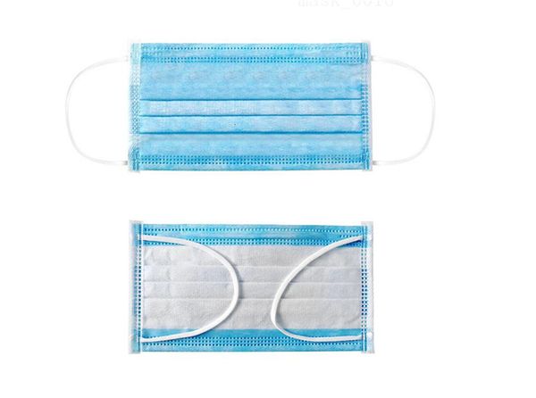 

50шт disposabletop лицевой слой ушная петля пылезащитный 3 муха нетканые одноразовые пылезащитные маски стерео синий фильтр часы 5tv8