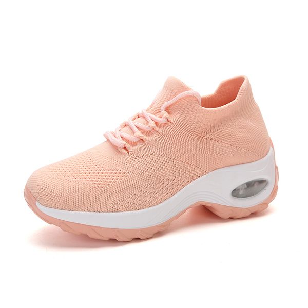 

women air cushion sneakers breathable knit socks running shoes ladies height increasing platform breathable mesh walking spor