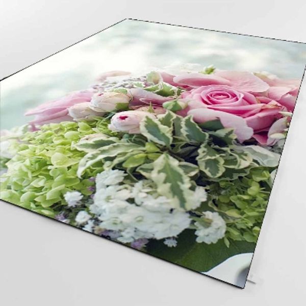

else green leaves pink white roses flowers 3d print non slip microfiber living room decorative modern washable area rug mat