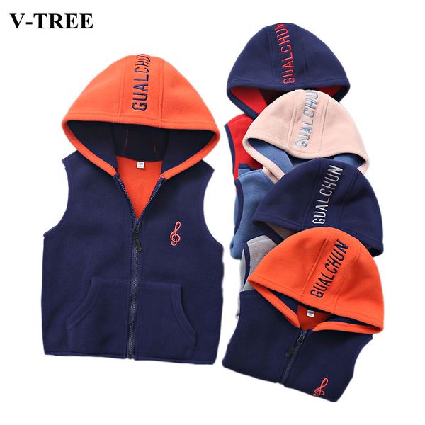 

winter warm vest for girl fleece children hoodies thicken boys waistcoat 2-10 years teenager outerwear baby jacket clothes, Blue