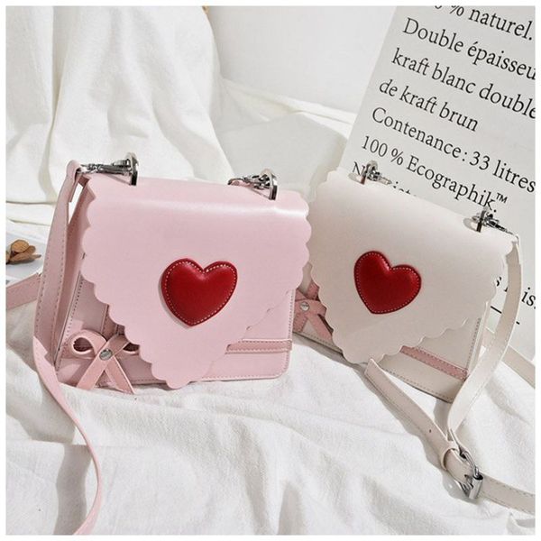 

2019 women fashion girls pink sweet cute love shoulder bag candy solid color wild casual hard handbags korean style