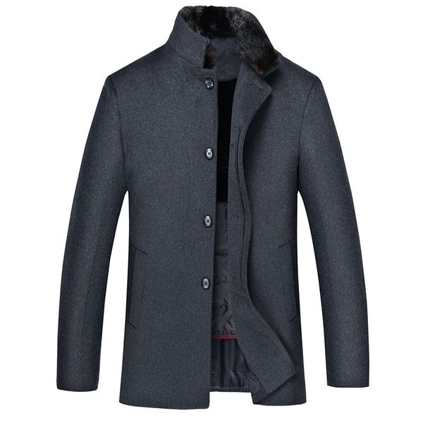 

2019 new real fur collar white duck down filler winter overcoat wool, Black