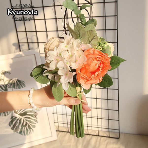 

kyunovia простой цветок невесты букет шелковый роуз искусственные цветы главная украшения искусственный невесты свадебный букет d112