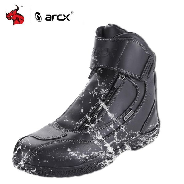 

arcx motorcycle boots genuine cow leather waterproof moto boots motorbike riding shoes motocross off-road racing #