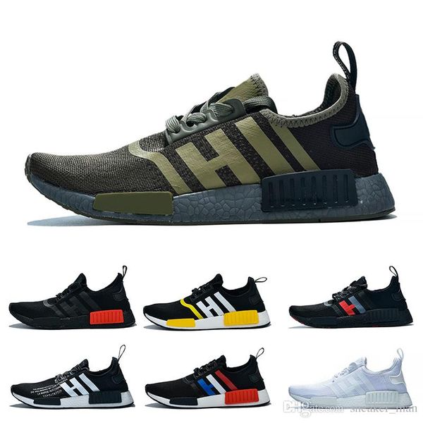 

fashion r1 elastic fabric mens women running shoes triple s black olive green yellow white classic colors trainers sports sneakers 36-47