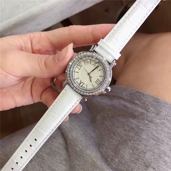 

new model women watch special dial multi color lady wristwatches quartz for party student luminous genuine leather popular, Slivery;brown