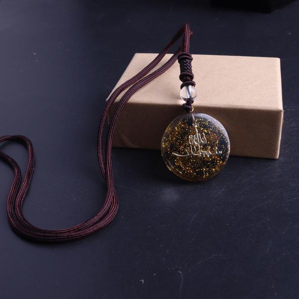 

1pcs orgone energy dowsing necklace reiki healing natural blue sandstone necklaces pendants handmade unique jewelry pendnats, Silver