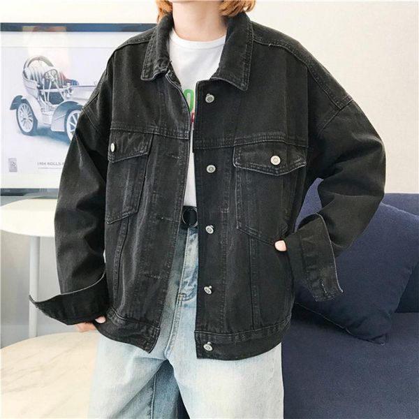 

outwear clothes short bomber jacket women loose long sleeve jeans coat retro cowboy denim loose casual jacket jean, Black;brown