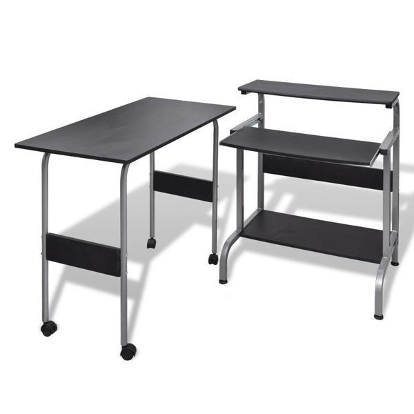 

table desk computer station black adjustable working garden sets