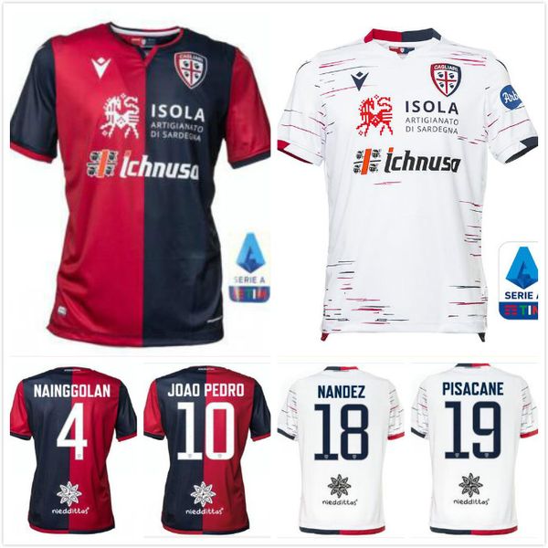 

19 20 cagliari calcio soccer jerseys home away joao pedro simeone 99 nainggolan 4 nandez 18 2019 2020 maglie da pavoletti 30 football shirt, Black;red