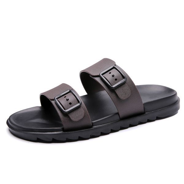 

men beach slippers 2019 summer flat shoes man slip on indoor outside slipper non-slip sole male casual sandals big size eu40-44, Black