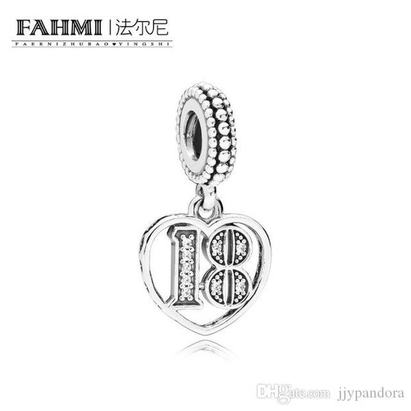 

fahmi 100% 925 sterling silver 797262cz 18 years of love hanging charm jewelry women charming wedding gift factory wholesale, Black