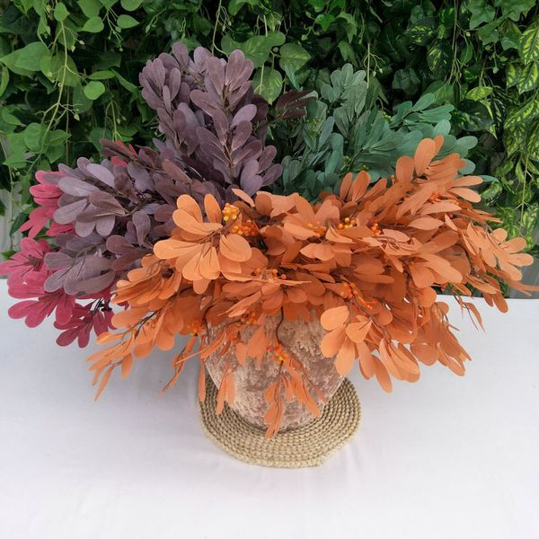 

green artificial leaves large jujube leaf plants wall material decorative fake plants for home shop garden party decor 53cm