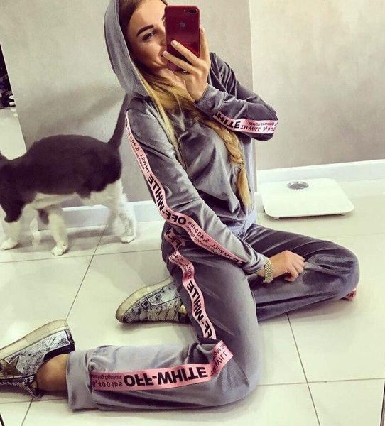 

мода 2020 streetwear two piece set новый женский спортивный свитер куртка беговая повседневные спортивные штаны для женщин спорт zipper набо, Gray