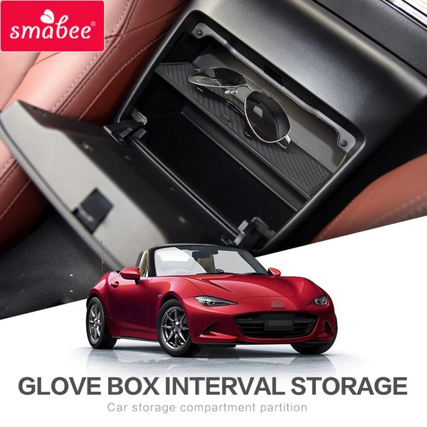 

smabee car glove box interval storage for mx-5 rf miata 2015-2019 storage console tidying box black central