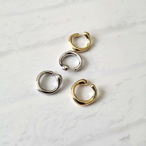 

1pc/pair screw studs earrings without piercing geometric round ear cuff minimalist cartilage earrings for women simple jewelry, Silver
