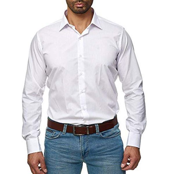 

formal dress shirt men pure color pocket long sleeve shirt fashion long sleeve blouse button up men d90705, White;black