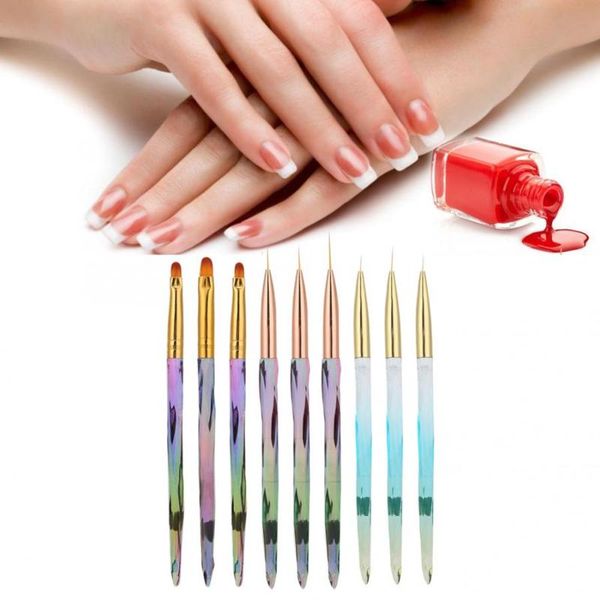 

3pcs professional nail art brushes dotting painting ptherapy pen domestic shaped nail pen manicure brush art accessory, Yellow