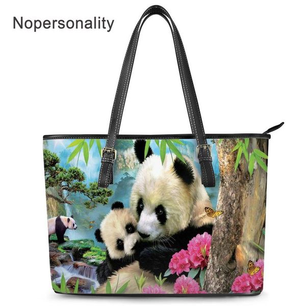 

nopersonality women pu leather handbags lovely panda printed women tote bag ladies female casual shoulder beach bags