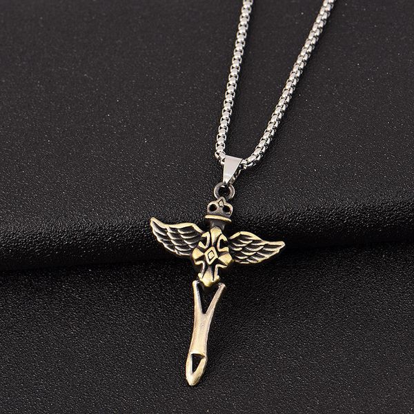 

cross jesus bible pendant punk trendy men's jewelry personality necklace custom statement chain harajuku, Silver