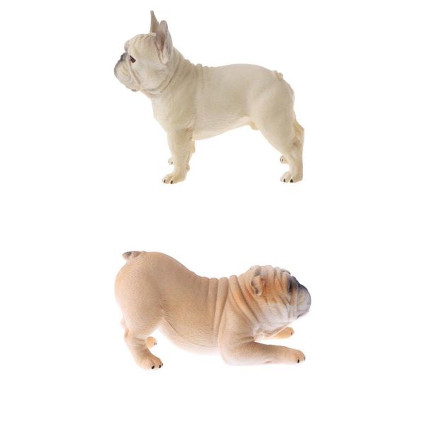 

2pcs bulldog model, domestic animal action figures for toddlers kids toy, home decor collection