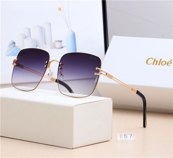 

chlo ladies retro polarized sunglasses rimless frame sun glasses fashion eyewear gafas de sol medusa flat women square sunglasses men, White;black