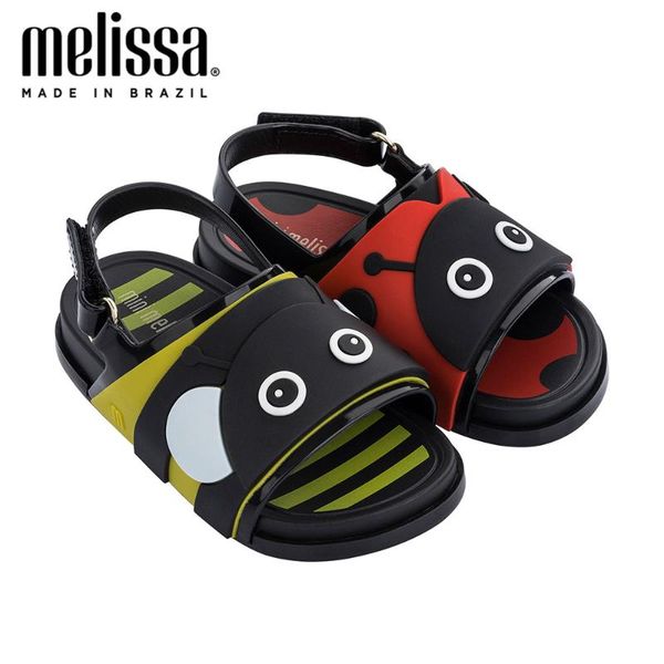 

mini melissa beach slide sandal zoo boy girl jelly shoes beach sandals 2020 new baby shoes soft melissa sandals kids non-slip, Black;red