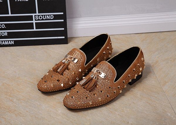 

men new round toe tassel loafer shoes slip on men dress shoes wedding party formal flat driving, Black