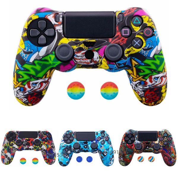 

PS4 PS4 SLIM PRO Камуфляж Силиконовый Чехол с 2 сжатие большого пальца руки Колпачки для