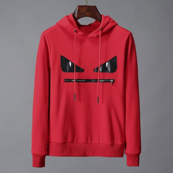 

luxury mens designer hoodie high end brand eye print pullover new style arrival zipper decoration casual street sweater winter, Black
