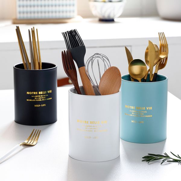 

stainless steel drainer rack chopsticks tube spoon fork cutlery storage holder multifunctional kitchen utensils organizer tools