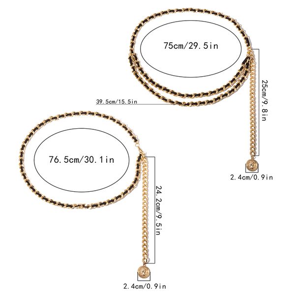 

1pcs retro women waistbands multilayer long tassel jewelry dress waist chain belts, Black;brown