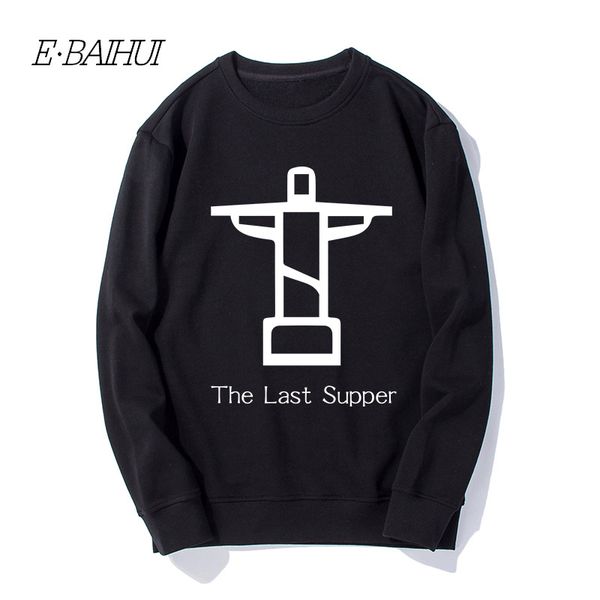 

e-baihui men streetwear fashion long sleeve pullover print couple loose pullovermen casual hoodies wd-131, Black