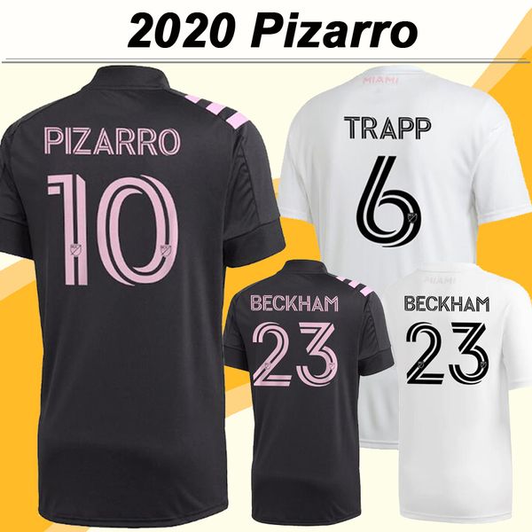 

2020 inter miami cf beckham mens soccer jerseys new pizarro pellegrini trapp home white away black football shirt short sleeve uniforms, Black;yellow