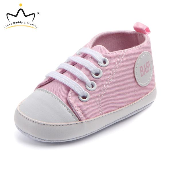

spring summer baby shoes solid color soft cotton anti slip soled toddler shoes for baby boy girl pink white boys girls