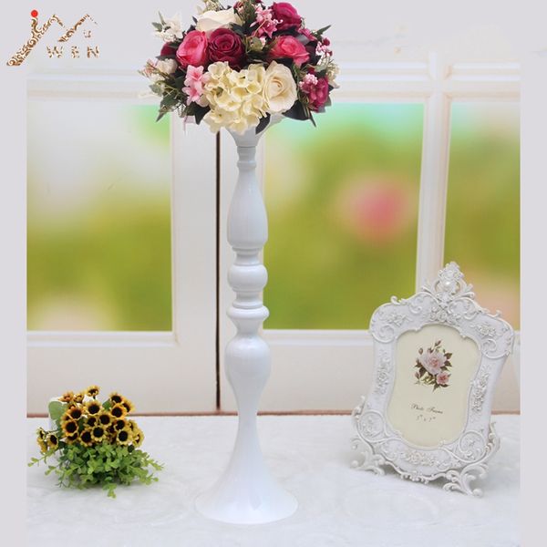 

50cm/20\ white metal candle holders candle stick wedding centerpiece event road lead flower stands rack home vase 10 pcs / lot