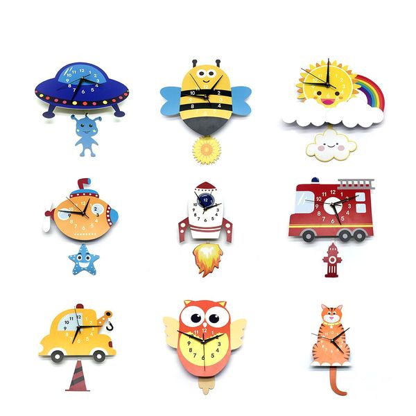 

diy часы настенные часы спальня гостиная мультфильм декоративные настенные часы маятник настенные часы детская комната украшения
