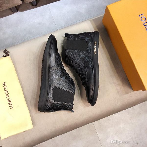 

19fw spring men's shoes korean version of the trend of high-shoes men's white casual wild shoes sneakers yetc6, Black