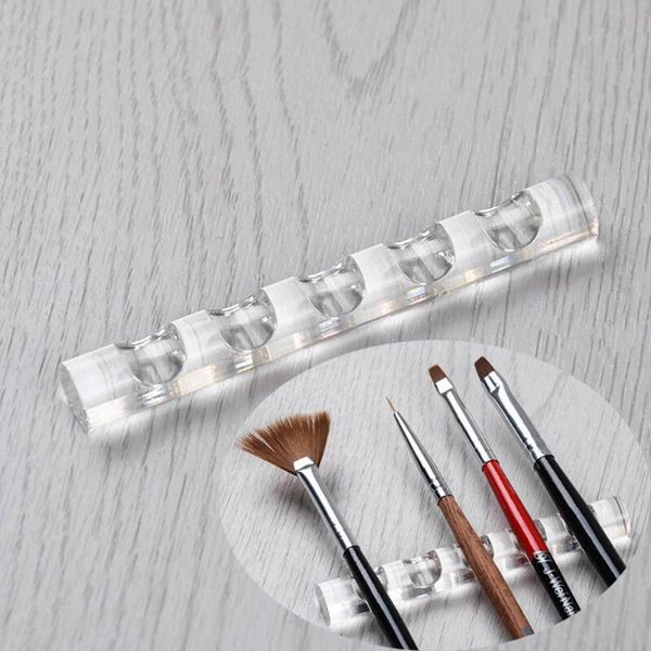 

5pcs acrylic clear nail art tool rack stand holder organizer clean and hygienic manicure pen brush rack