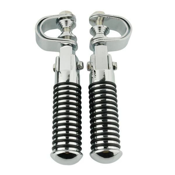 

1" 25.4mm motorcycle highway engine crash bar guard foot pegs clamp footrest mount rest rubber for chopper bobber custom
