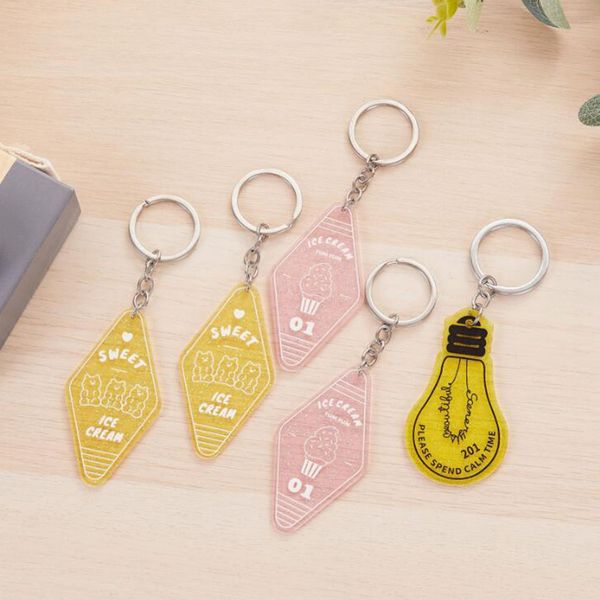 

keychains creative design pendant acrylic fashion light bulb key chains party summer accessory, Silver