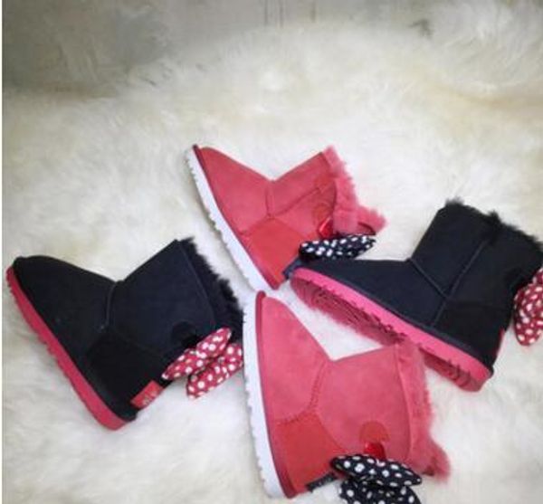 

2017 australia design shorts baby boys girls bow-and-breeches boots integrated warmer boots euro size 25-41, Black