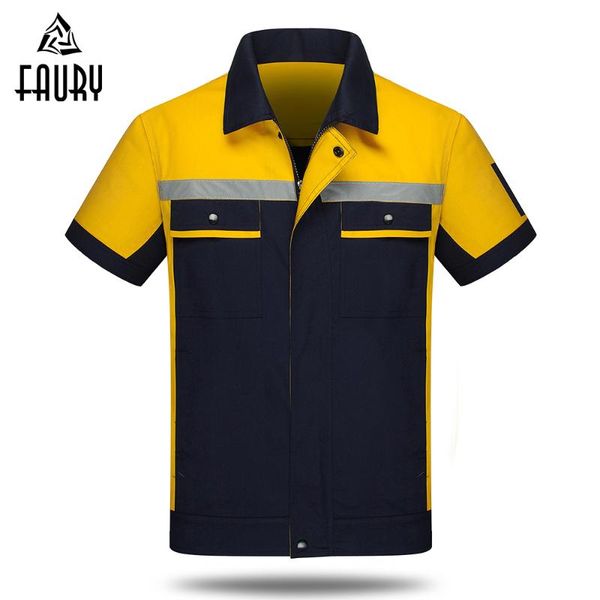 

оптовая продажа унисекс рабочая одежда с коротким рукавом карманные длинные брюки комплект из двух частей инженерная ремонтная служба лоскут, Gray