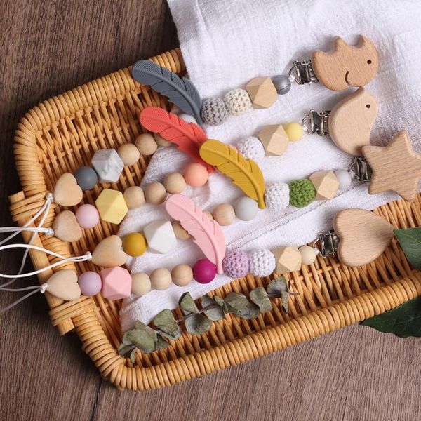 

pacifier clips baby silica gel teeth bead dummy clip pacifierÂ holder toy chew bead baby christmas shower gift