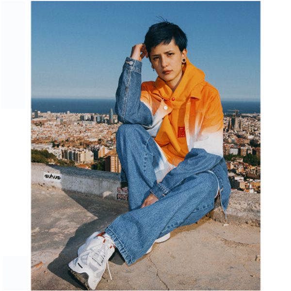 

mens womens luxury jackets mens street personality gradient jacket mens designer denim jacket 2019 autumn fashion style clothing sale, Black;brown