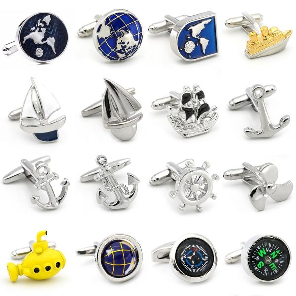 

cufflinks retail novelty sail design blue white color sport series cufflinks for men cuff links wholesale&retail, Silver;golden