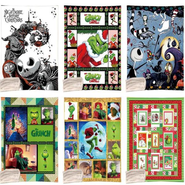 

Chri tma grinch blanket 130 150cm 6 tyle kid thicken winter herpa plu h throw letter printed oft blanket ooa7378 1
