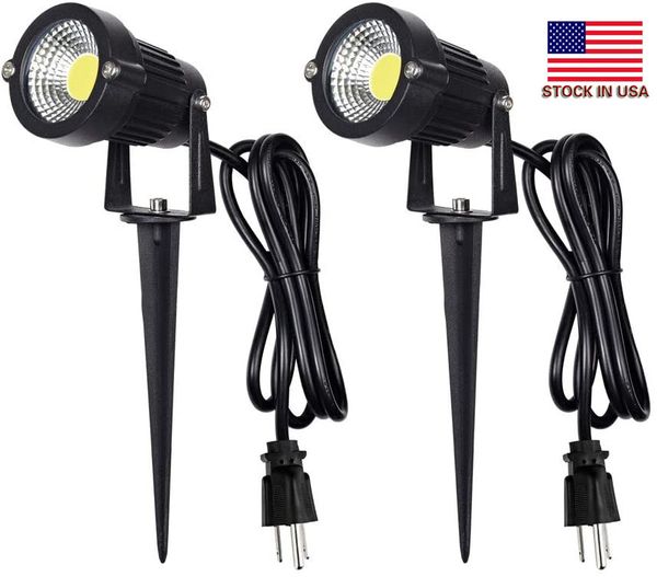 US stocks + 24Pack 5W LED Luci da paesaggio 120V Luci da giardino Impermeabili Bianco caldo Pareti Alberi Bandiere Faretti da esterno